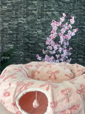 BEDSURE PINK BOWS CAT TUNNEL 💕🐈‍⬛